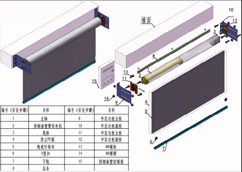 電動(dòng)擋煙垂壁安裝步驟圖